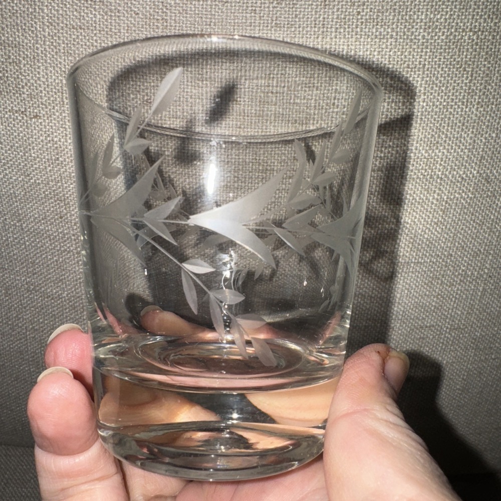 Vintage Set Of 6 Etched Lo Ball /whiskey Glasses OLA000 - Picture 5 of 9